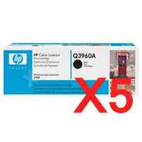 5 x Genuine HP Q3960A Black Toner Cartridge 122A