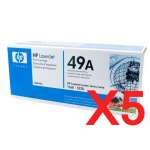 5 x Genuine HP Q5949A Toner Cartridge 49A