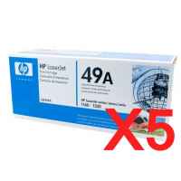 5 x Genuine HP Q5949A Toner Cartridge 49A