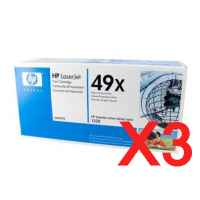 3 x Genuine HP Q5949X Toner Cartridge 49X