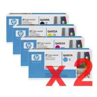 2 Lots of 4 Pack Genuine HP Q6000A Q6001A Q6002A Q6003A Toner Cartridge Set 124A