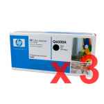 3 x Genuine HP Q6000A Black Toner Cartridge 124A