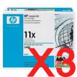 3 x Genuine HP Q6511X Toner Cartridge 11X