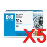 5 x Genuine HP Q7551A Toner Cartridge 51A