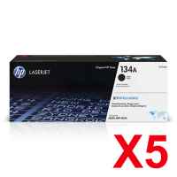 5 x Genuine HP W1340A Toner Cartridge 134A