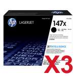 3 x Genuine HP W1470X Toner Cartridge 147X