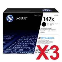 3 x Genuine HP W1470X Toner Cartridge 147X