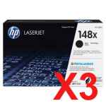 3 x Genuine HP W1480X Toner Cartridge 148X