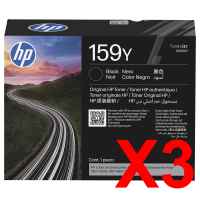 3 x Genuine HP W1590Y Toner Cartridge 159Y