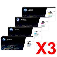 3 Lots of 4 Pack Genuine HP W2000A W2001A W2002A W2003A Toner Cartridge Set 658A