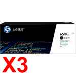 3 x Genuine HP W2000A Black Toner Cartridge 658A