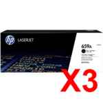 3 x Genuine HP W2010A Black Toner Cartridge 659A