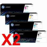 2 Lots of 4 Pack Genuine HP W2040X W2041X W2042X W2043X Toner Cartridge Set 416X