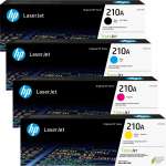 4 Pack Genuine HP W2100A W2101A W2102A W2103A Toner Cartridge Set 210A