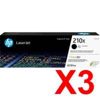 3 x Genuine HP W2100X Black Toner Cartridge 210X