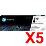 5 x Genuine HP W2100X Black Toner Cartridge 210X