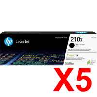 5 x Genuine HP W2100X Black Toner Cartridge 210X