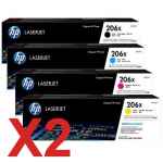 2 Lots of 4 Pack Genuine HP W2110X W2111X W2112X W2113X Toner Cartridge Set 206X