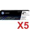 5 x Genuine HP W2110X Black Toner Cartridge 206X