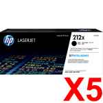 5 x Genuine HP W2120X Black Toner Cartridge 212X