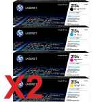 2 Lots of 4 Pack Genuine HP W2310A W2311A W2312A W2313A Toner Cartridge Set 215A