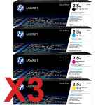 3 Lots of 4 Pack Genuine HP W2310A W2311A W2312A W2313A Toner Cartridge Set 215A