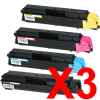 3 Lots of 4 Pack Non-Genuine TK-5154 Toner Cartridge Set for Kyocera P6035 M6535