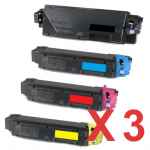 3 Lots of 4 Pack Non-Genuine TK-5164 Toner Cartridge Set for Kyocera P7040