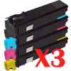 3 Lots of 4 Pack Non-Genuine TK-544 Toner Cartridge Set for Kyocera FS-C5100DN