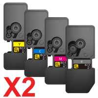 2 Lots of 4 Pack Non-Genuine TK-5454 Toner Cartridge Set for Kyocera PA2600