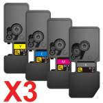 3 Lots of 4 Pack Non-Genuine TK-5454 Toner Cartridge Set for Kyocera PA2600