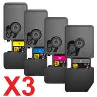 3 Lots of 4 Pack Non-Genuine TK-5454 Toner Cartridge Set for Kyocera PA2600