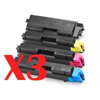 3 Lots of 4 Pack Non-Genuine TK-594 Toner Cartridge Set for Kyocera FS-C2026MFP FS-C2526MFP