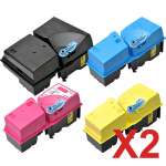 2 Lots of 4 Pack Non-Genuine TK-825 Toner Cartridge Set for Kyocera KM-C2520 KM-C3225