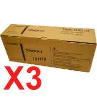 3 x Genuine Kyocera TK-1119 Toner Cartridge FS-1041 FS-1320MFP