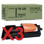 3 x Genuine Kyocera TK-120 Toner Cartridge FS-1030D FS1030D