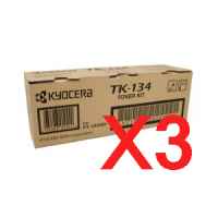 3 x Genuine Kyocera TK-134 Toner Cartridge FS-1300D FS-1028MFP