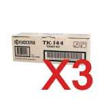 3 x Genuine Kyocera TK-144 Toner Cartridge FS-1100 FS1100