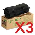 3 x Genuine Kyocera TK-17 Toner Cartridge FS-1000 FS-1010