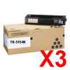 3 x Genuine Kyocera TK-5144K Black Toner Cartridge P6130 M6030 M6530