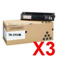 3 x Genuine Kyocera TK-5144K Black Toner Cartridge P6130 M6030 M6530