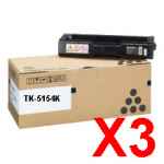 3 x Genuine Kyocera TK-5154K Black Toner Cartridge P6035 M6535