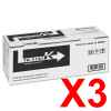 3 x Genuine Kyocera TK-5164K Black Toner Cartridge P7040