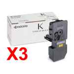 3 x Genuine Kyocera TK-5234K Black Toner Cartridge P5021 M5521