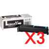 3 x Genuine Kyocera TK-554K Black Toner Cartridge FS-C5200DN