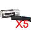 5 x Genuine Kyocera TK-554K Black Toner Cartridge FS-C5200DN