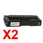 2 x Compatible Lanier SPC232 SPC242 SPC312 SPC320 Black Toner Cartridge 406483