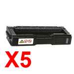 5 x Compatible Lanier SPC232 SPC242 SPC312 SPC320 Black Toner Cartridge 406483