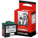 1 x Genuine Lexmark #17 Black Ink Cartridge 10N0217