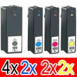 10 Pack Compatible Lexmark #100XL Ink Cartridge Set High Yield (4BK,2C,2M,2Y) 14N1069A 14N1070A 14N1071A 14N1068A